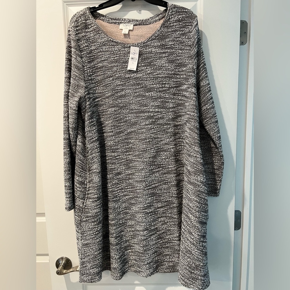 Loft Women's Gray Sweater Dress